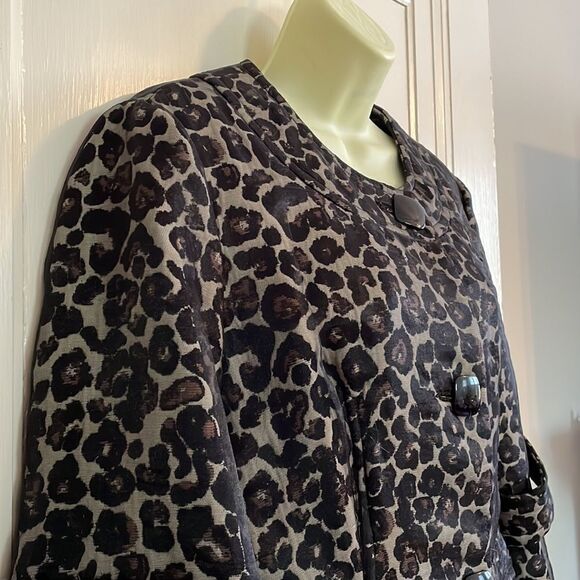 Clara Sun Woo black & gray animal print coat - Picture 4 of 9